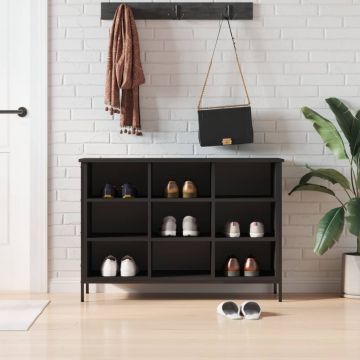Gossi pantofar, negru, 100x35x70 cm, lemn compozit