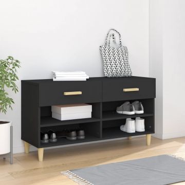 Gossi pantofar, negru, 102x35x55 cm, lemn compozit