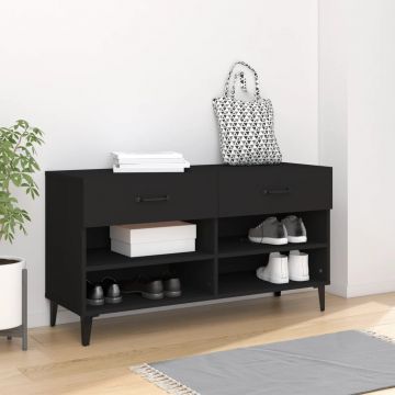 Gossi pantofar, negru, 102x35x55 cm, lemn compozit