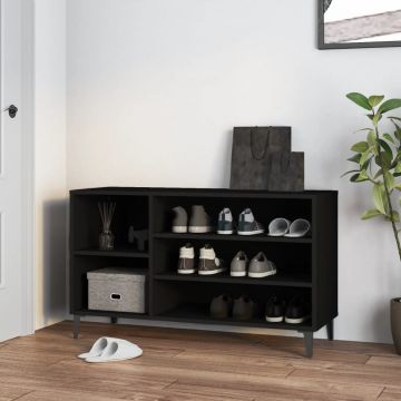 Gossi pantofar, negru, 102x36x60 cm, lemn compozit