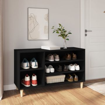 Gossi pantofar, negru, 102x36x60 cm, lemn compozit