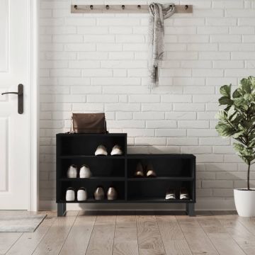 Gossi pantofar, negru, 102x36x60 cm, lemn compozit