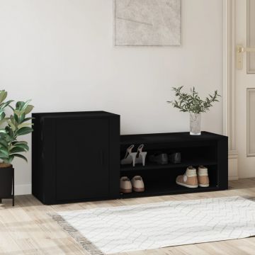 Gossi pantofar, negru, 130x35x54 cm, lemn prelucrat
