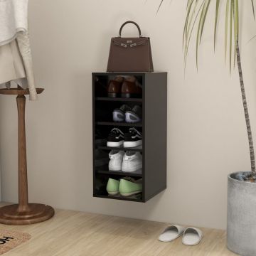 Gossi pantofar, negru, 31,5x35x70 cm, pal