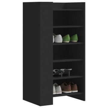 Gossi pantofar, negru, 52x37,5x100 cm, lemn prelucrat