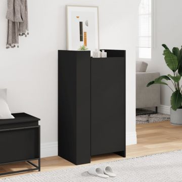 Gossi pantofar, negru, 52x37,5x100 cm, lemn prelucrat