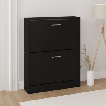 Gossi pantofar, negru, 59x17x81 cm, lemn compozit