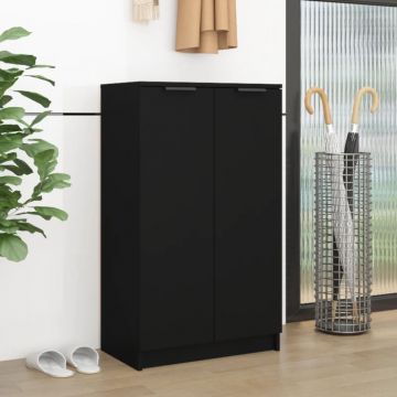 Gossi pantofar, negru, 59x35x100 cm, lemn prelucrat