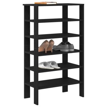 Gossi pantofar, negru, 61x32x105 cm, lemn prelucrat