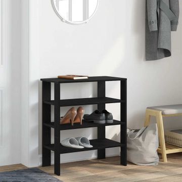 Gossi pantofar, negru, 61x32x70 cm, lemn prelucrat