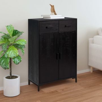 Gossi pantofar, negru, 75x40x110 cm, lemn masiv de pin