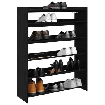Gossi pantofar, negru, 80x25x100 cm, lemn prelucrat