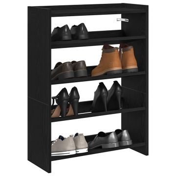 Gossi pantofar, negru, 80x25x61,5 cm, lemn prelucrat