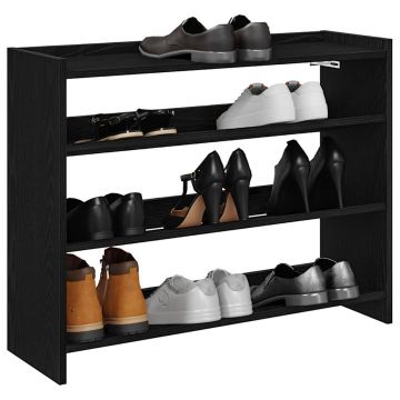 Gossi pantofar, negru, 80x25x61,5 cm, lemn prelucrat