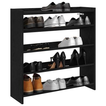 Gossi pantofar, negru, 80x25x81 cm, lemn prelucrat