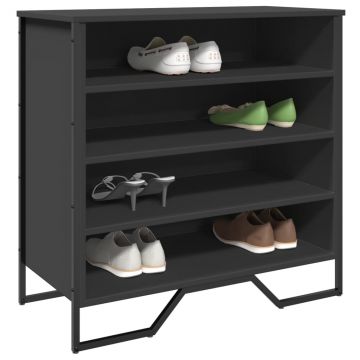 Gossi pantofar, negru, 80x38x78 cm, lemn prelucrat