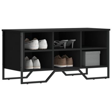 Gossi pantofar, negru, 90x38x45,5 cm, lemn prelucrat