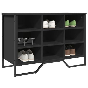 Gossi pantofar, negru, 90x38x61,5 cm, lemn prelucrat