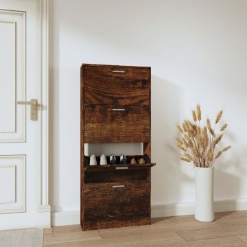 Gossi pantofar, stejar fumuriu, 59x17x150 cm, lemn compozit