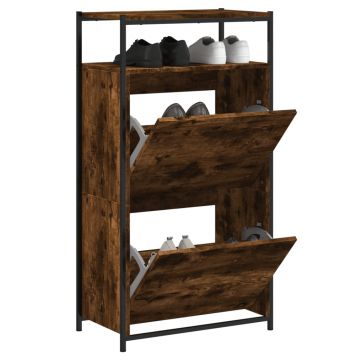 Gossi pantofar, stejar fumuriu, 60x34x112 cm, lemn compozit
