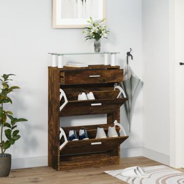 Gossi pantofar, stejar fumuriu, 63x24x104 cm, lemn prelucrat