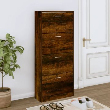 Gossi pantofar, stejar fumuriu, 63x24x147 cm, lemn compozit
