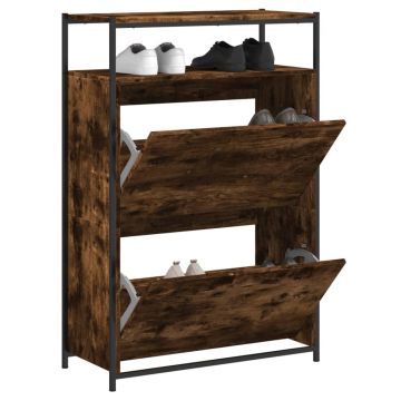 Gossi pantofar, stejar fumuriu, 75x34x112 cm, lemn compozit