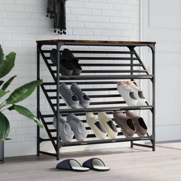 Gossi pantofar, stejar fumuriu, 90x30x85 cm, lemn prelucrat