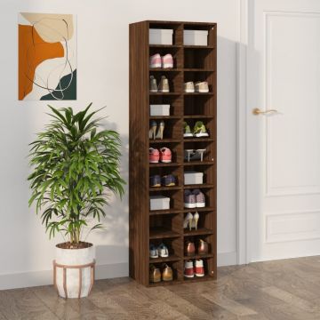 Gossi pantofar, stejar maro, 54x34x183 cm, lemn prelucrat