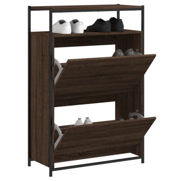Gossi pantofar, stejar maro, 75x34x112 cm, lemn compozit
