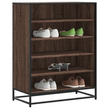 Gossi pantofar, stejar maro, 75x38x97,5 cm, lemn prelucrat/metal