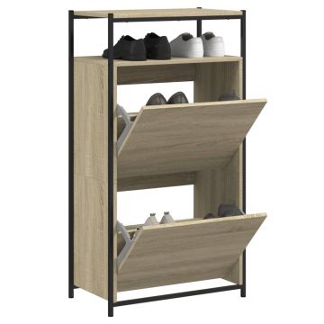 Gossi pantofar, stejar sonoma, 60x34x112 cm, lemn compozit