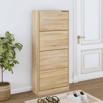 Gossi pantofar, stejar sonoma, 63x24x147 cm, lemn prelucrat