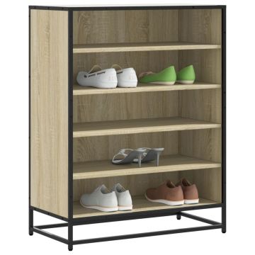Gossi pantofar, stejar sonoma, 75x38x97,5 cm, lemn prelucrat/metal