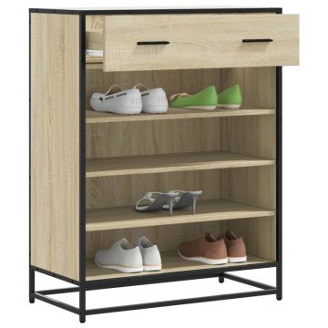 Gossi pantofar, stejar sonoma, 75x38x97,5 cm, lemn prelucrat/metal