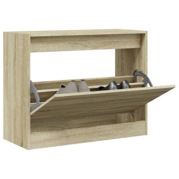 Gossi pantofar, stejar sonoma, 80x34x63 cm, lemn prelucrat