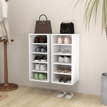 Gossi pantofare, 2 buc., alb, 31,5x35x70 cm, pal