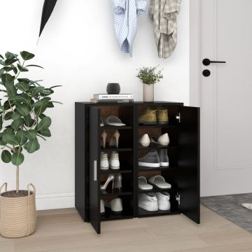 Gossi pantofare, 2 buc., negru, 32x35x70 cm, pal