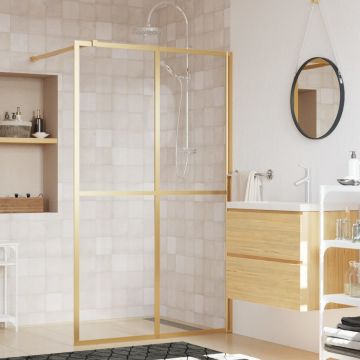 Gossi paravan de dus walk-in auriu 115x195 cm sticla esg transparenta