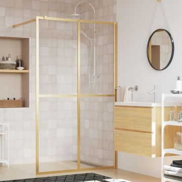Gossi paravan de dus walk-in, auriu 140x195cm sticla esg transparenta