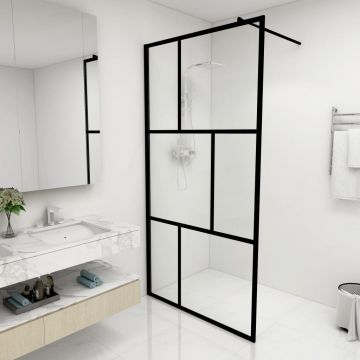 Gossi paravan de dus walk-in, negru, 100x195 cm, sticla securizata