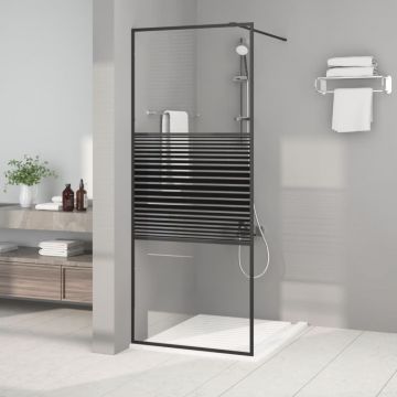 Gossi paravan de dus walk-in negru 80x195 cm sticla esg transparenta