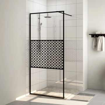 Gossi paravan de dus walk-in negru 80x195 cm sticla esg transparenta