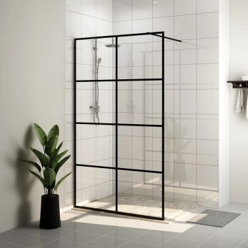 Gossi paravan de dus walk-in negru 90x195 cm sticla esg transparenta