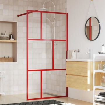 Gossi paravan de dus walk-in rosu 115x195 cm sticla esg transparenta