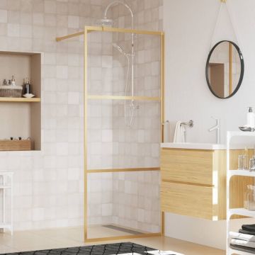 Gossi paravan dus walk-in, auriu, 80x195 cm, sticla esg transparenta