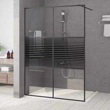 Gossi paravan dus walk-in negru 140x195 cm sticla esg transparenta