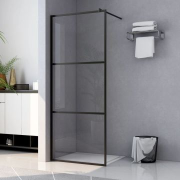 Gossi paravan dus walk-in, negru, 90x195 cm, sticla esg transparenta