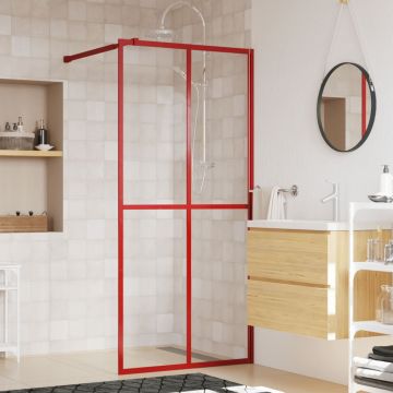 Gossi paravan dus walk-in, rosu, 100x195 cm, sticla esg transparenta