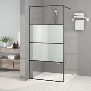 Gossi perete cabina dus walk-in negru 100x195 cm sticla esg semi-mata